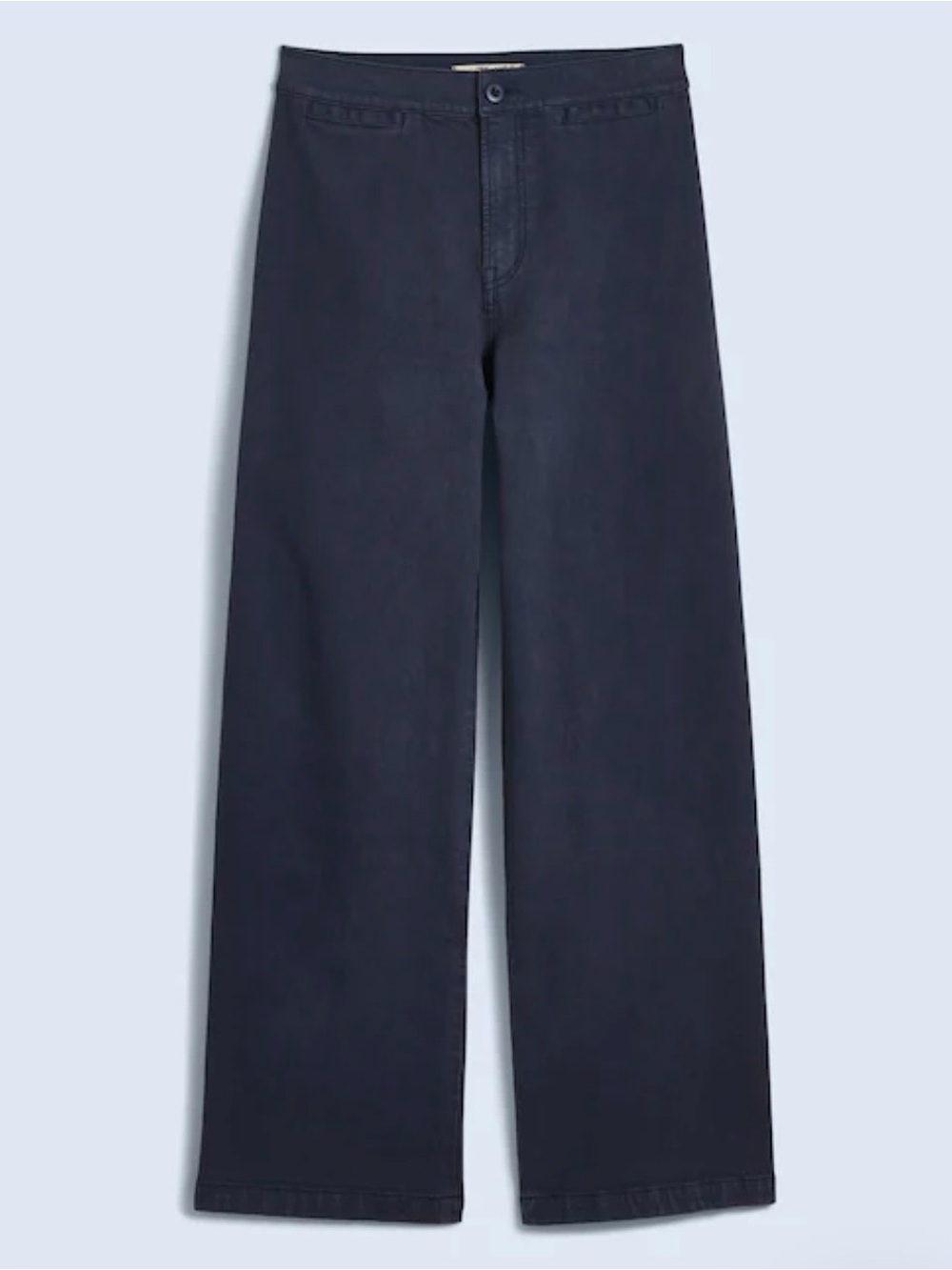 Madewell Emmett Wide Leg Crop Pant Welt Pocket Edition Ink Blue Stretch size 31